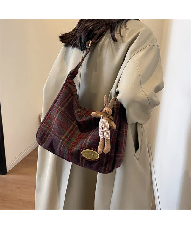American Vintage Plaid Wool Crossbody – Shoulder