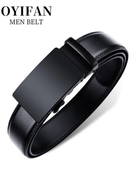 Automatic Buckle Belts for Men High Quality Brown/Black Genuine Leather Belts with Adjustable Ratchet Belt for Men