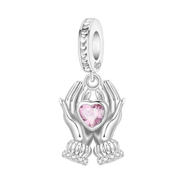 Original Charms Beads 925 Sterling Silver Zircon LOVE Winged Protect Heart Pendant For DIY Necklace Bracelet Fine Jewellery Gift