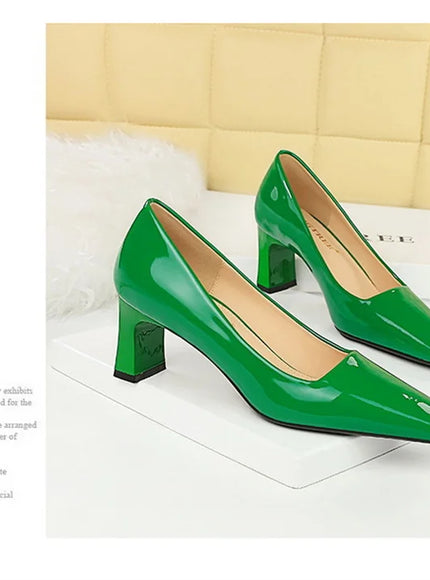 2024 Spring Versatile Fashion Shallow Mouth Patent Leather