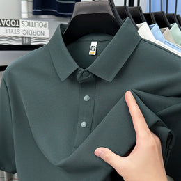 2025 Men's Sporty Polo Waffle Shirt | Moisture-Wicking Golf Tennis Top Sizes S-5XL, Snap Buttons, 7A Antibacterial High Quality