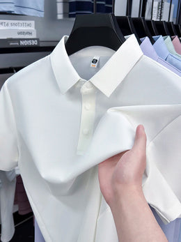 2025 Men's Sporty Polo Waffle Shirt | Moisture-Wicking Golf Tennis Top Sizes S-5XL, Snap Buttons, 7A Antibacterial High Quality