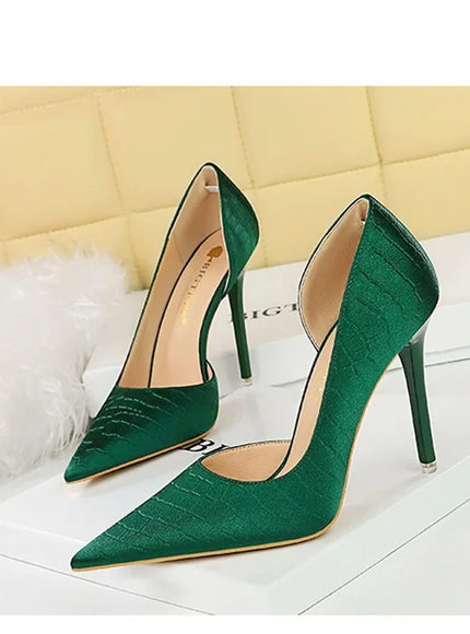 Fashion Suede Black Women Simple Pumps Wine Glasses