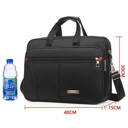Men Large Capacity Business Briefcase Portable Versatile Shoulder Bag Multiple Pockets Handbag for Business & Casual Use