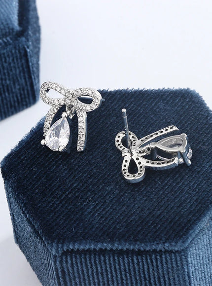 Stylish 925 Silver Plated Women's Earrings Exquisite Butterfly Zircon Jewelry Anniversary Gift Party Jewelry Christmas Gift