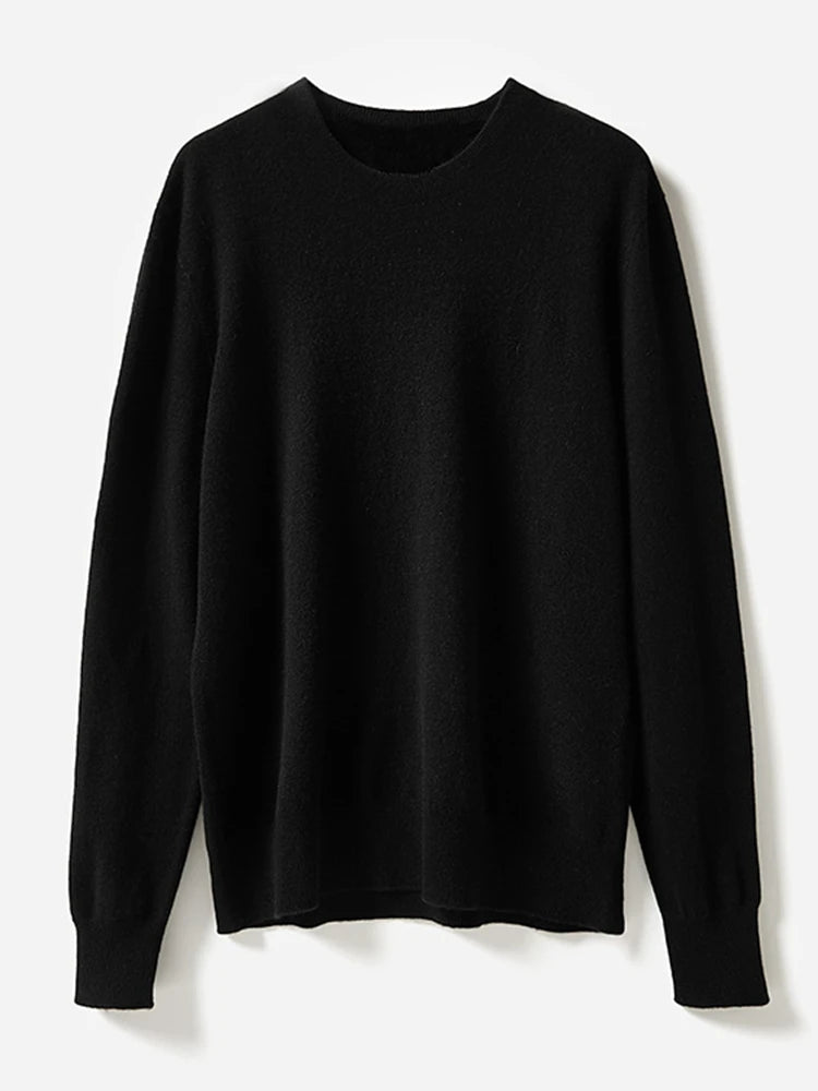 100% Merino Wool Sweater Man O-neck Basic Wool Pullover Autumn Winter Long Sleeve Soft Warm Jumper Smart Casual Knit Popular Top