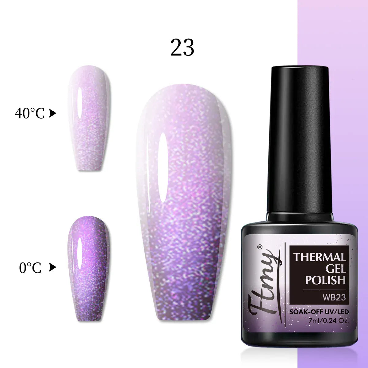 Halloween Theme Glitter Heat Nail Polish, Temperature Changing Color Removable UV LED Glitter Gel Polish, Mood Changing Nail Pol