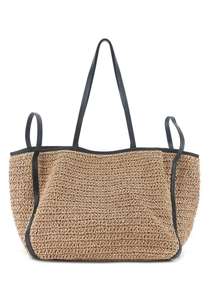 Light Straw Tote – Solid Color Woven