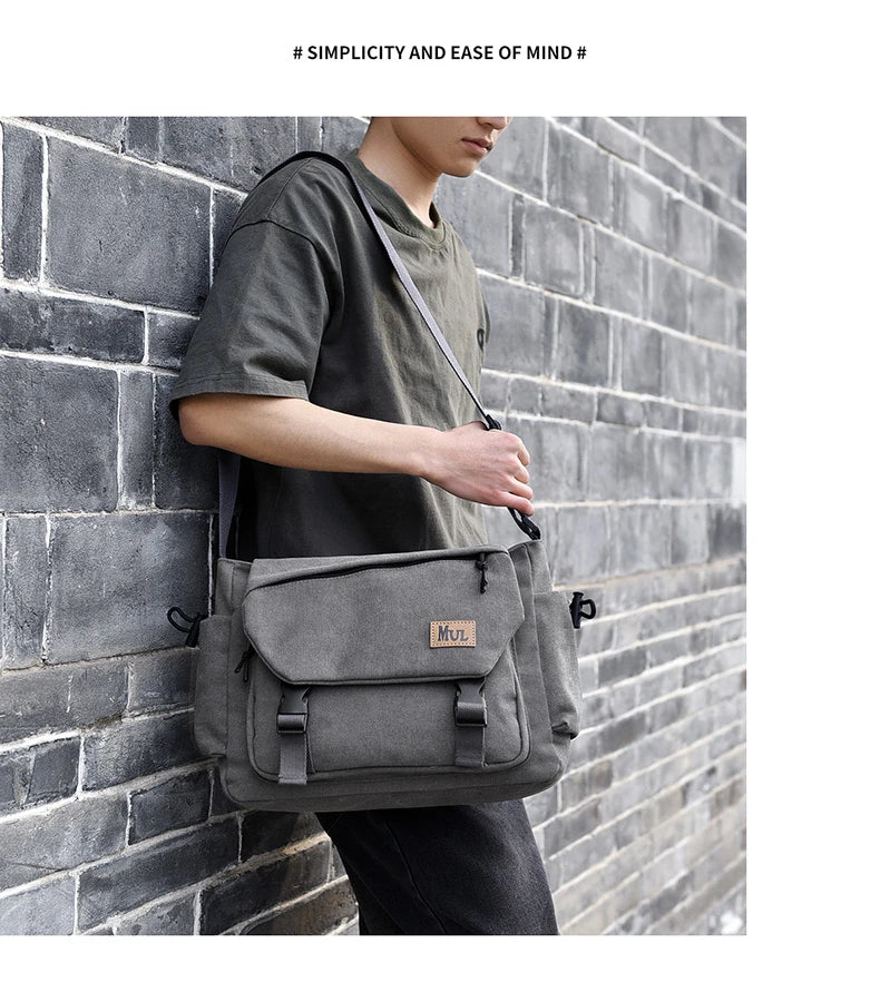 Men's Casual Crossbody Bag Large Capacity Single Shoulder Bag Commuter Mailman Bag Lightweight Leisure Backpack for Business