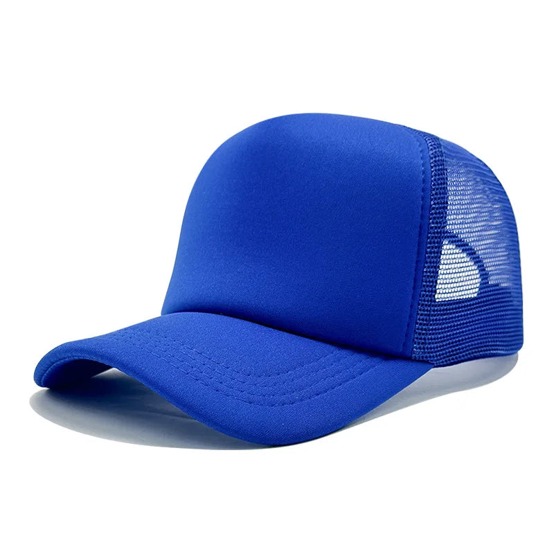 Customized Printed Logo Sponge Mesh Cap Solid Color Baseball Hat Sunshade And Sun Protection Travel Caps Truck Cap Duckbill Hats