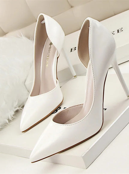 Candy Color Patent Leather Shallow Mouth Pointed Toe
