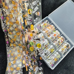 10Rolls Halloween  Christmas  Easter Nail Foils Transfer Paper  Nail Art Stickers   Decal  Nails Decoration