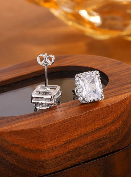 Hypoallergenic CZ Stud Earrings for Women | 925 Silver with AAA Cubic Zirconia |Lightweight Jewelry Gift for Sensitive Ears