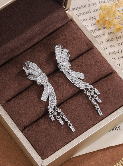 KissIcon Exquisite Silver Plated Butterfly Earrings Zircon