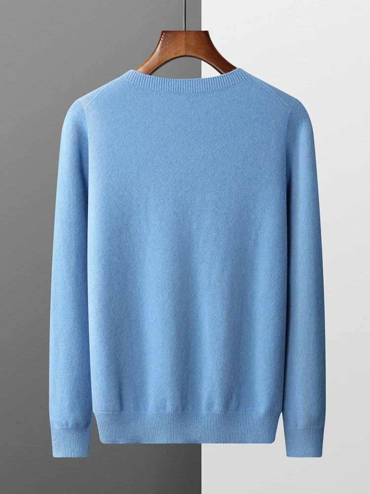 100% Merino Wool Sweater Man O-neck Basic Wool Pullover Autumn Winter Long Sleeve Soft Warm Jumper Smart Casual Knit Popular Top