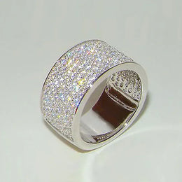 KissICON F1630 / 8 Iced Out Rings Silver Zircon Crystal Band Ring