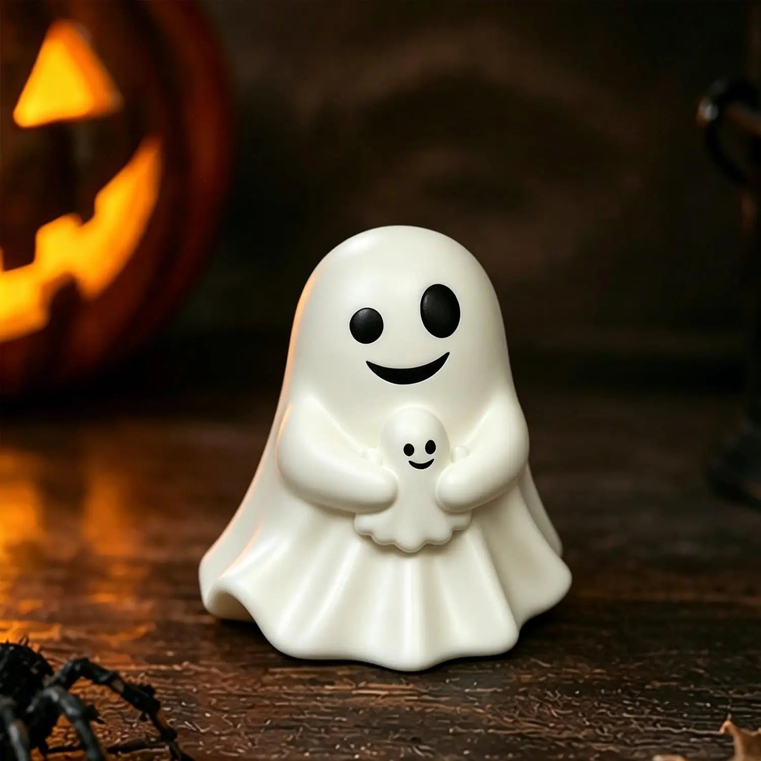 Cute Middle Finger Ghost Statue, Small Halloween Decor for Home, Centerpiece for Coffee Table, Adorable Horror Figure