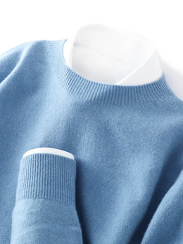 100% Merino Wool Sweater Man O-neck Basic Wool Pullover Autumn Winter Long Sleeve Soft Warm Jumper Smart Casual Knit Popular Top