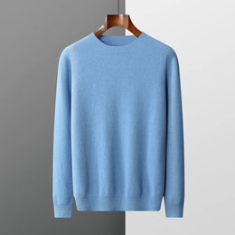100% Merino Wool Sweater Man O-neck Basic Wool Pullover Autumn Winter Long Sleeve Soft Warm Jumper Smart Casual Knit Popular Top