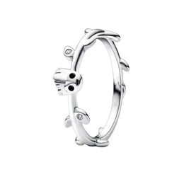 100%925 Pure Silver Disney Hot sale love bowknot ring suitable for women to wear Classic jewellery wedding Valentine's Day gift