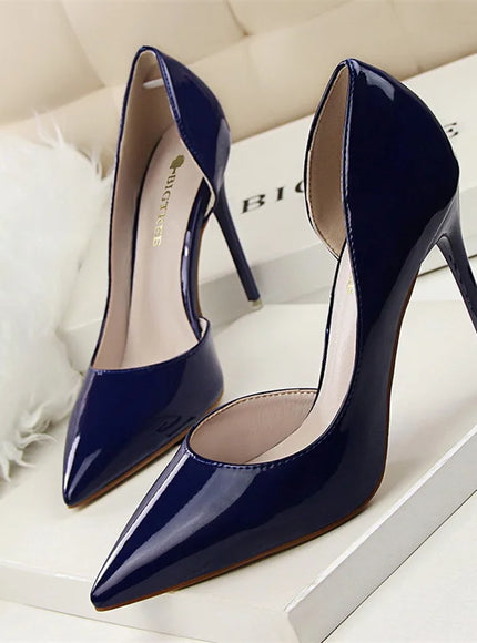 Candy Color Patent Leather Shallow Mouth Pointed Toe