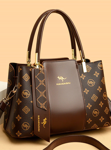 Luxury Handbag Fashion Print Large Capacity Soft Leather Women Shoulder Crossbody Bag Leisure Designer Ladies Purses and Handbag