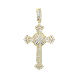 2025 New Cross Pendant for Men Women Full Iced Out Cubic Zircon Hip Hop Necklace Link Chain Fashion Rock Jewelry