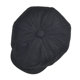 BOTVELA Newsboy Cap Men's Twill Cotton Eight Panel Hat Women's Baker Boy Caps Retro Big Large Hats Male Boina Black Beret 003