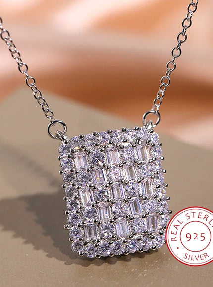 KissIcon Cubic Zirconia Necklace 925 Silver Plated - Gleam