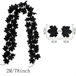 200CM Autumn Artificial Maple Leaf Wreath Fake Leaf Plant Vine Home Decor Garden Halloween Wall Outdoor Doors Windows Decoration