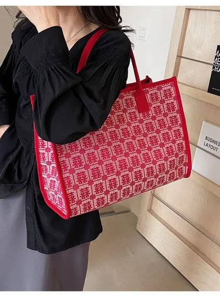 Red Bridal Tote – Wedding Work Purse