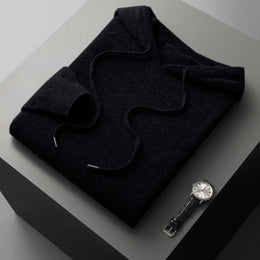 MVLYFLRT Men's One-Piece Ready-to-Wear Hoodie 100% Merino Wool Knitted Sweater Shirt Autumn Winter Casual Large Top Long Sleeved
