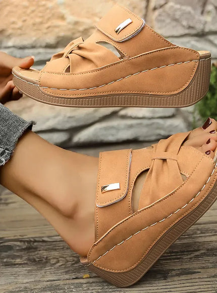 Green Thick Sole Wedges Sandals Women 2025 Summer