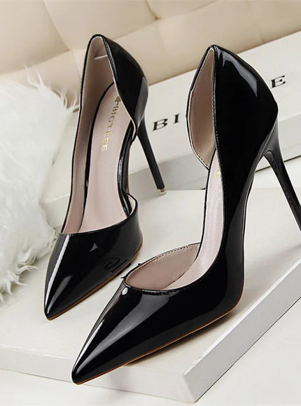 Candy Color Patent Leather Shallow Mouth Pointed Toe