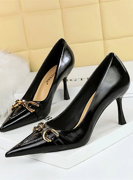 Women High Heel Stiletto Shallow Mouth Pointed Toe