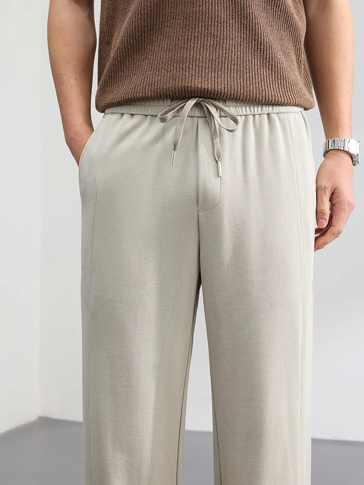 Lyocell Cotton Men's Casual Pants Breathable Straight Leg Loose Fit Elastic Waist Ice Silk Quick Dry Trousers Spring Summer 2026