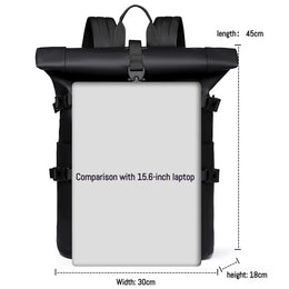 New Shoulder Bag Men's Senior Sense of Business Computer Outdoor Leisure Rolled Edge Travel Backpack Fashion Commuting