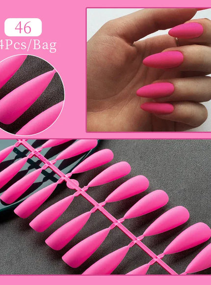 KissIcon 24Tips False Nail Tips Almond Coffin Extension