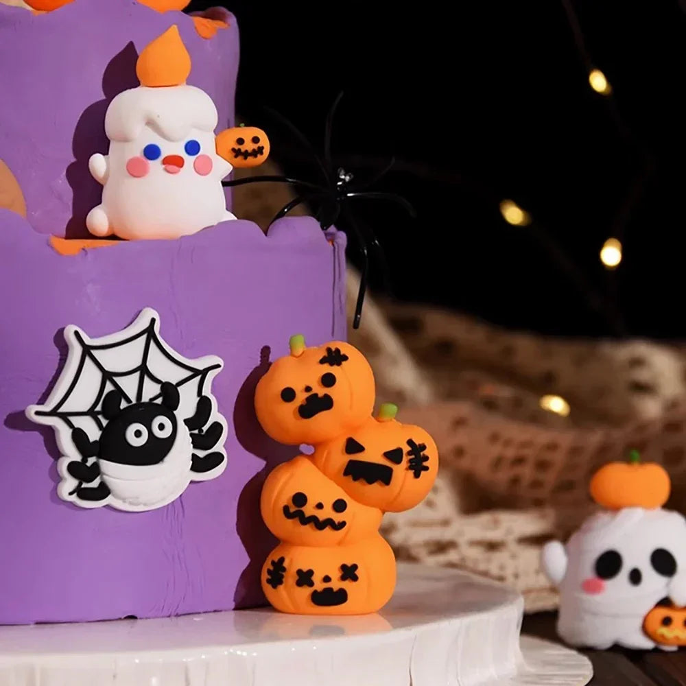 2025 Halloween Cake Decorations Pumpkin Ghost Black Castle Haunted Houses Cake Toppers for Happy Halloween Party Supplies