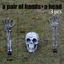 Halloween Decorations Scary Props Realistic Skeleton Skull & Hands Halloween Home Decor Yard Prank Festivals Party Supplies