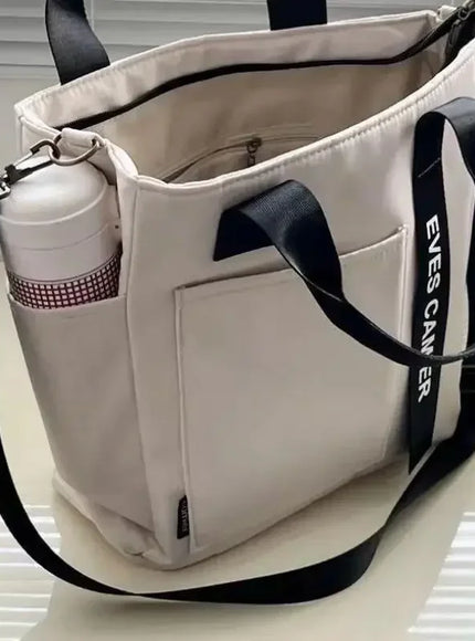 New Casual Tote Large Capacity Shoulder Bag Nylon Waterproof Canvas Handbag Simple Fashion Messenger Bags For Schoolgirl