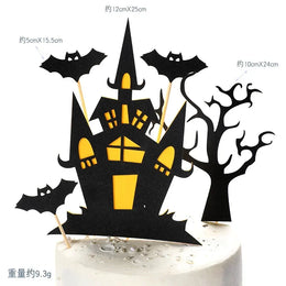 2025 Halloween Cake Decorations Pumpkin Ghost Black Castle Haunted Houses Cake Toppers for Happy Halloween Party Supplies
