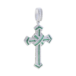 2025 New Cross Pendant for Men Women Full Iced Out Cubic Zircon Hip Hop Necklace Link Chain Fashion Rock Jewelry