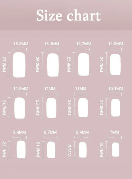 KissIcon White French Long Square Fake Nails Full