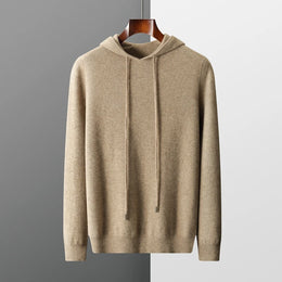 MVLYFLRT Men's One-Piece Ready-to-Wear Hoodie 100% Merino Wool Knitted Sweater Shirt Autumn Winter Casual Large Top Long Sleeved