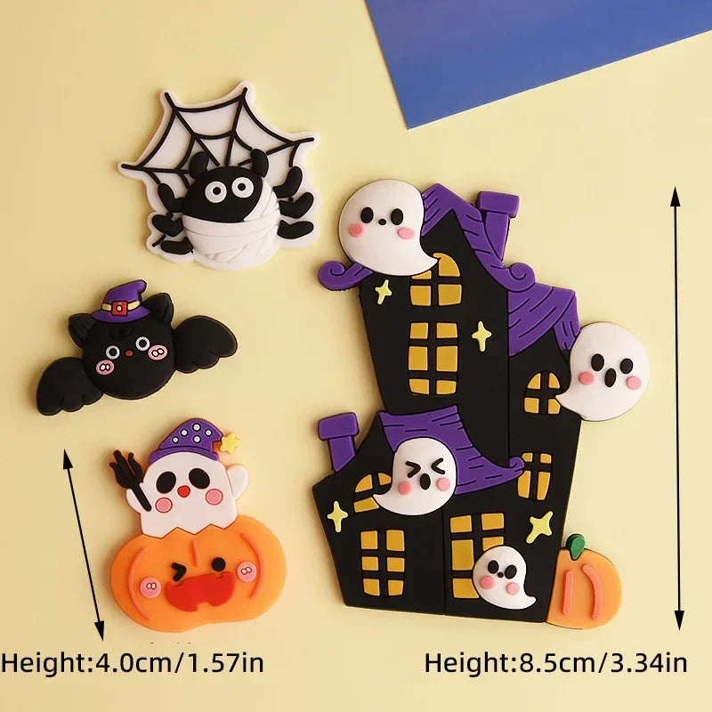 2025 Halloween Cake Decorations Pumpkin Ghost Black Castle Haunted Houses Cake Toppers for Happy Halloween Party Supplies