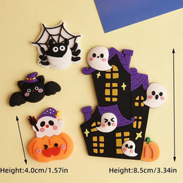 2025 Halloween Cake Decorations Pumpkin Ghost Black Castle Haunted Houses Cake Toppers for Happy Halloween Party Supplies