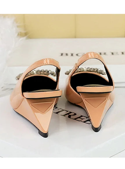New Wedges Patent Leather Shallow Pointed Toe High