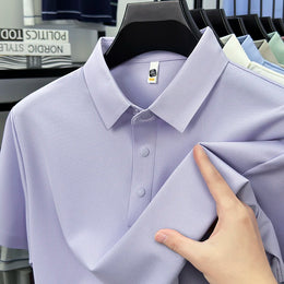 2025 Men's Sporty Polo Waffle Shirt | Moisture-Wicking Golf Tennis Top Sizes S-5XL, Snap Buttons, 7A Antibacterial High Quality
