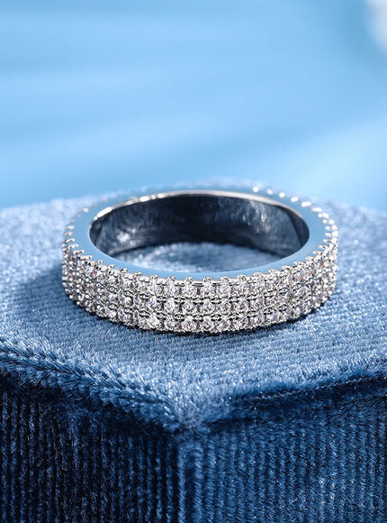 KissIcon Sparkling Zircon Ring S925 Silver Plated - Shine